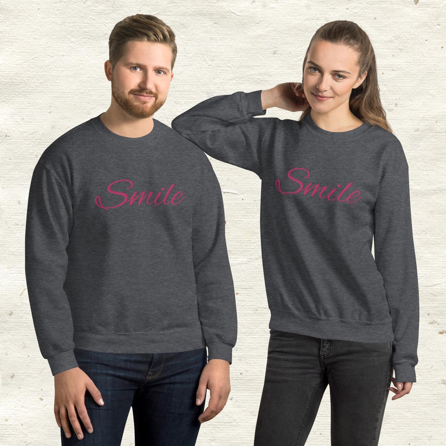 Smile Embroidered Unisex Sweatshirt