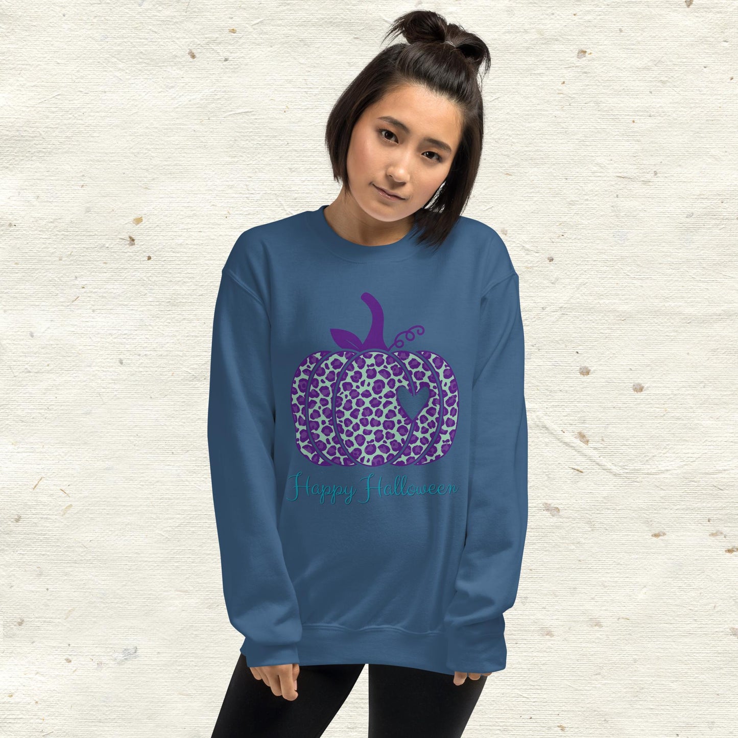 Happy Halloween Purple Pumpkin Unisex Sweatshirt