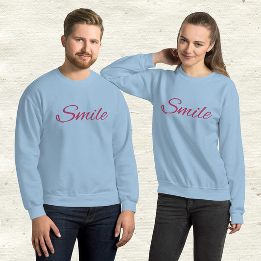 Smile Embroidered Unisex Sweatshirt