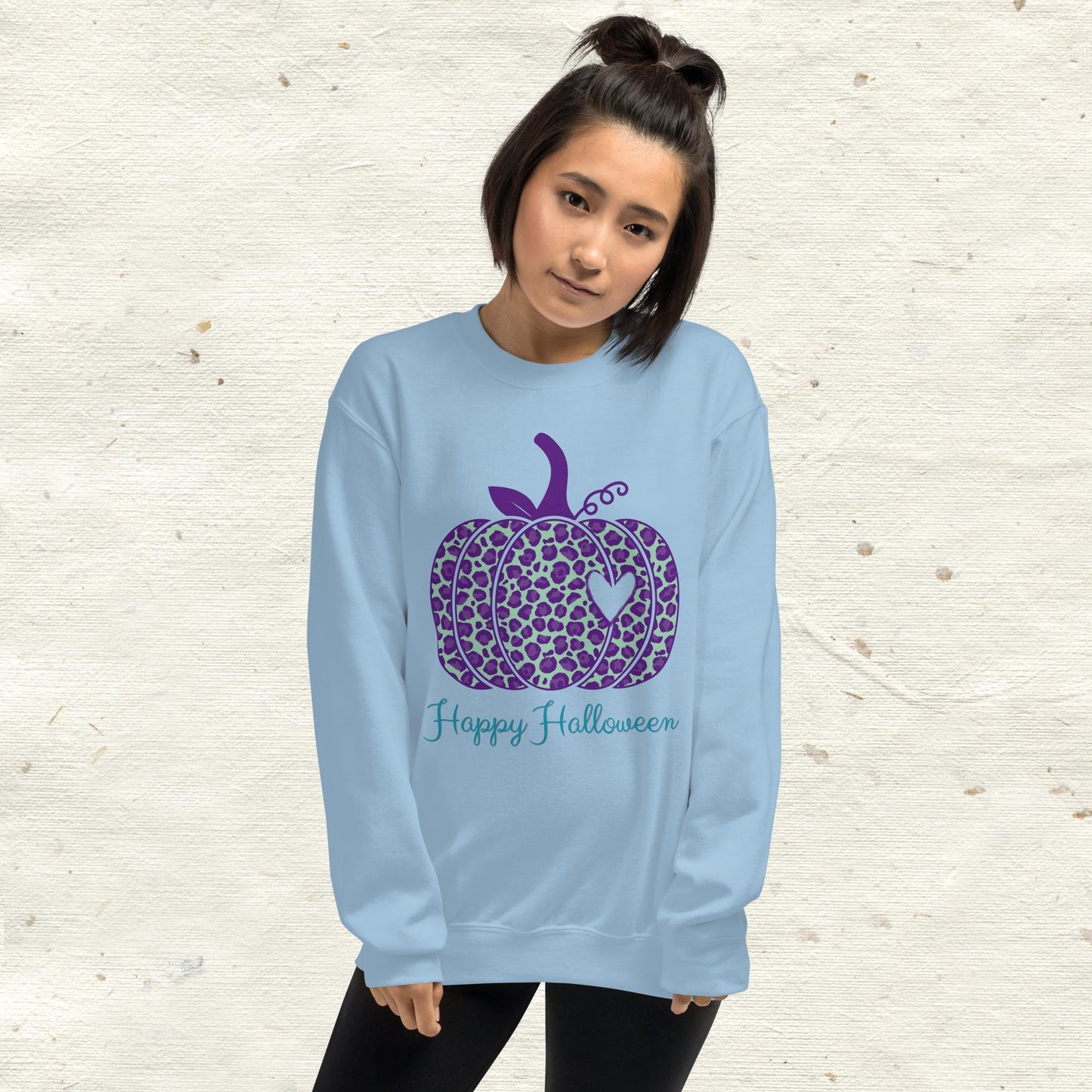 Happy Halloween Purple Pumpkin Unisex Sweatshirt