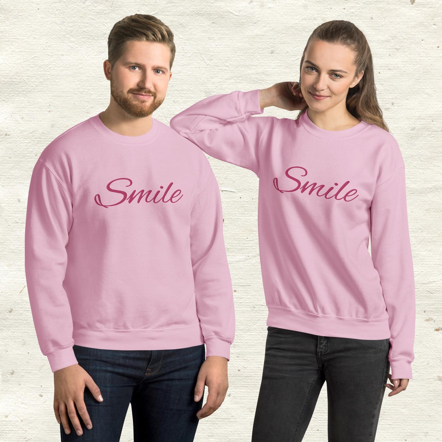 Smile Embroidered Unisex Sweatshirt