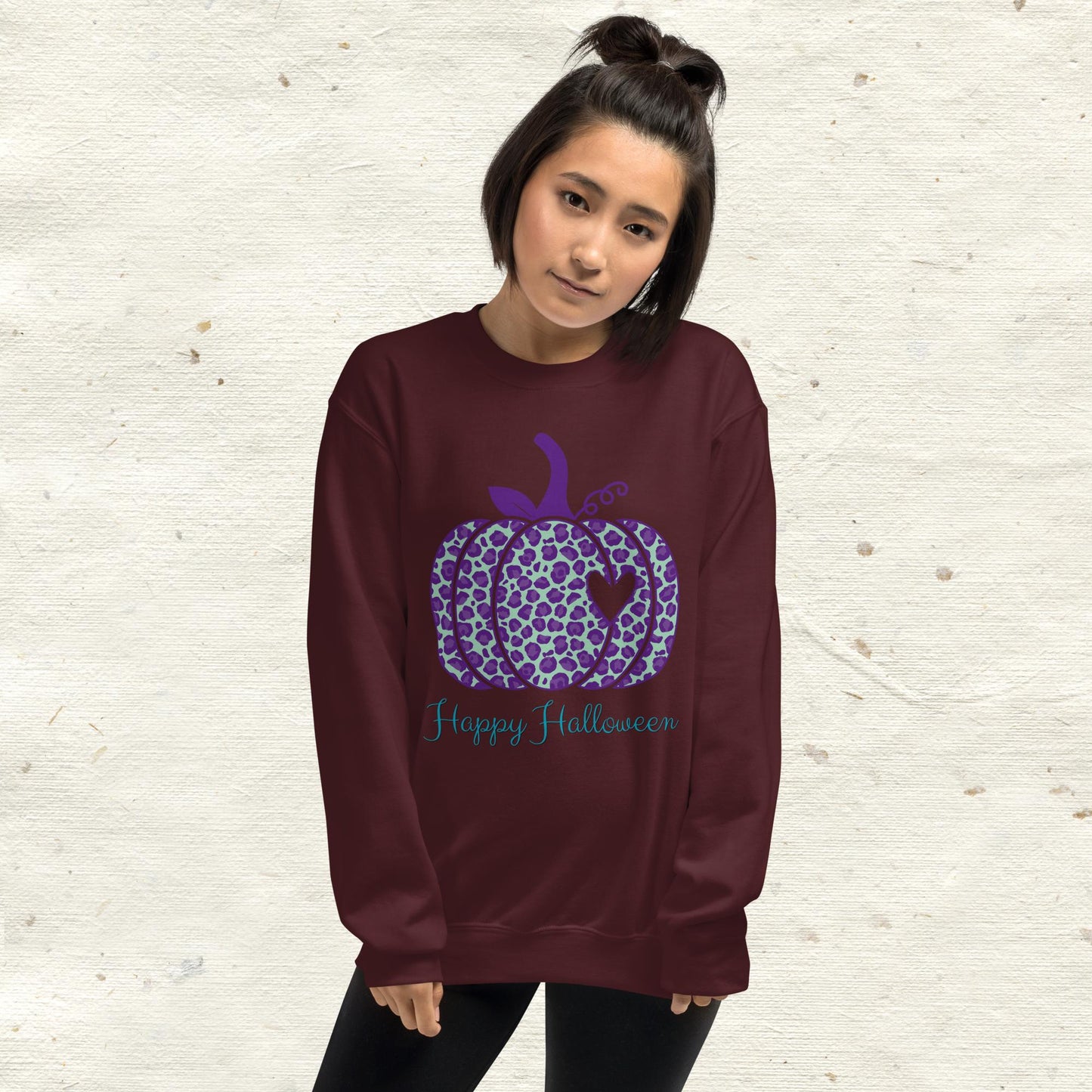 Happy Halloween Purple Pumpkin Unisex Sweatshirt