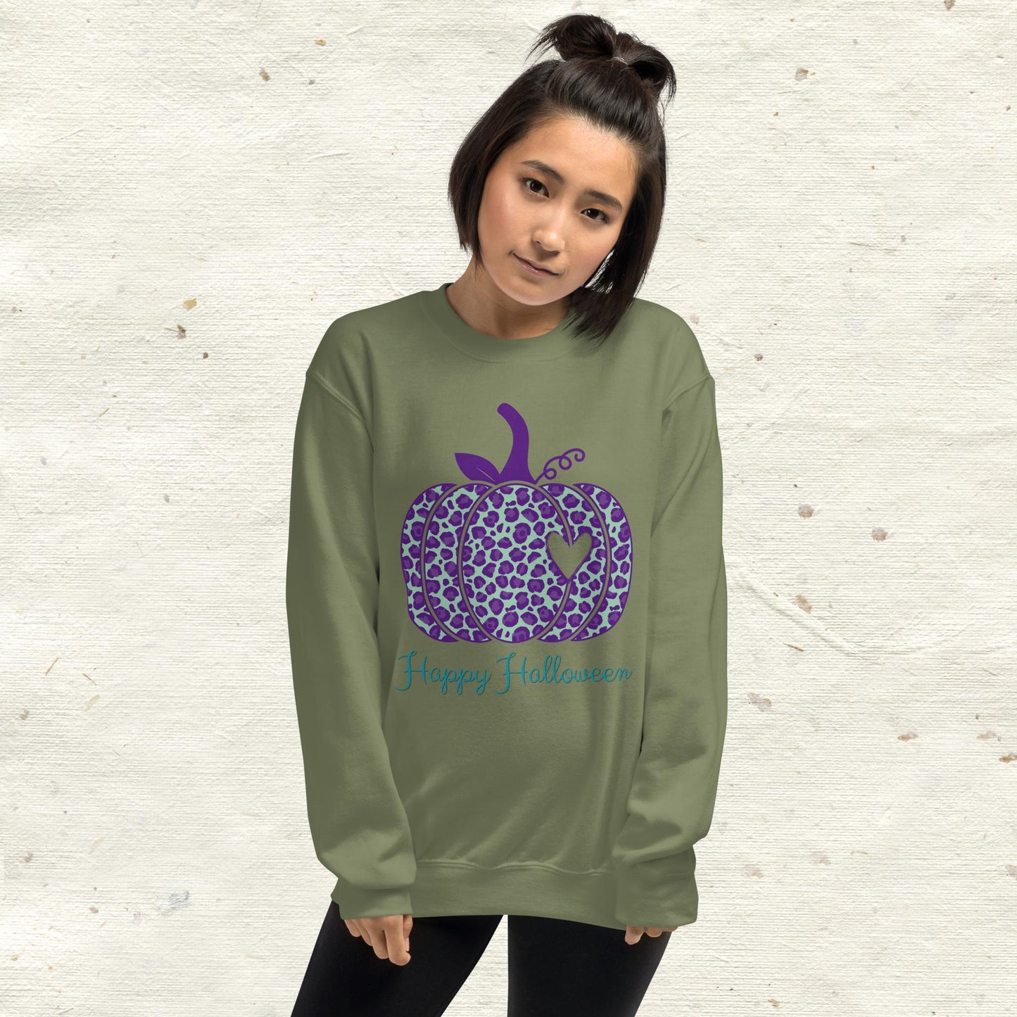 Happy Halloween Purple Pumpkin Unisex Sweatshirt