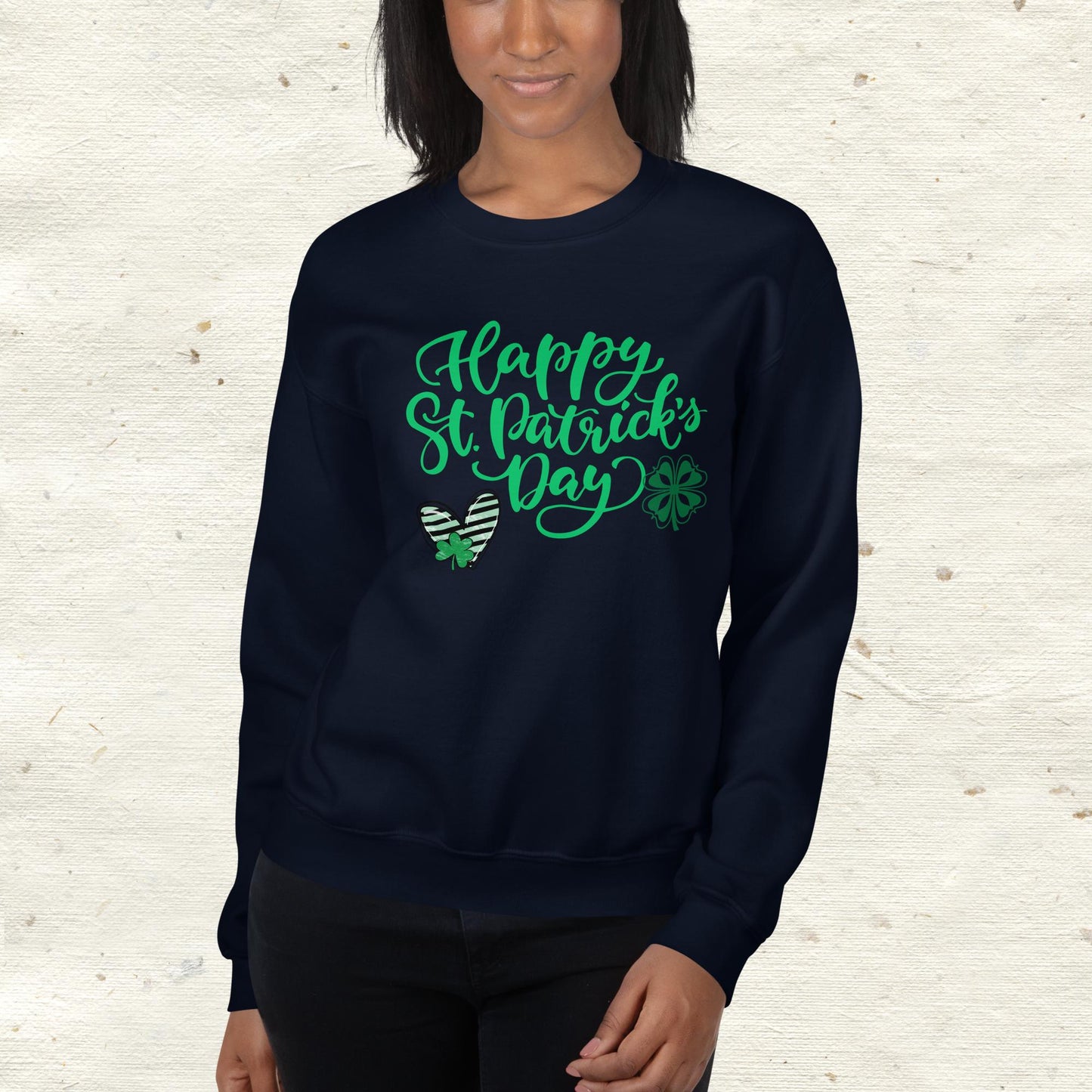 Happy St. Patrick’s Day with Green Heart Sweatshirt