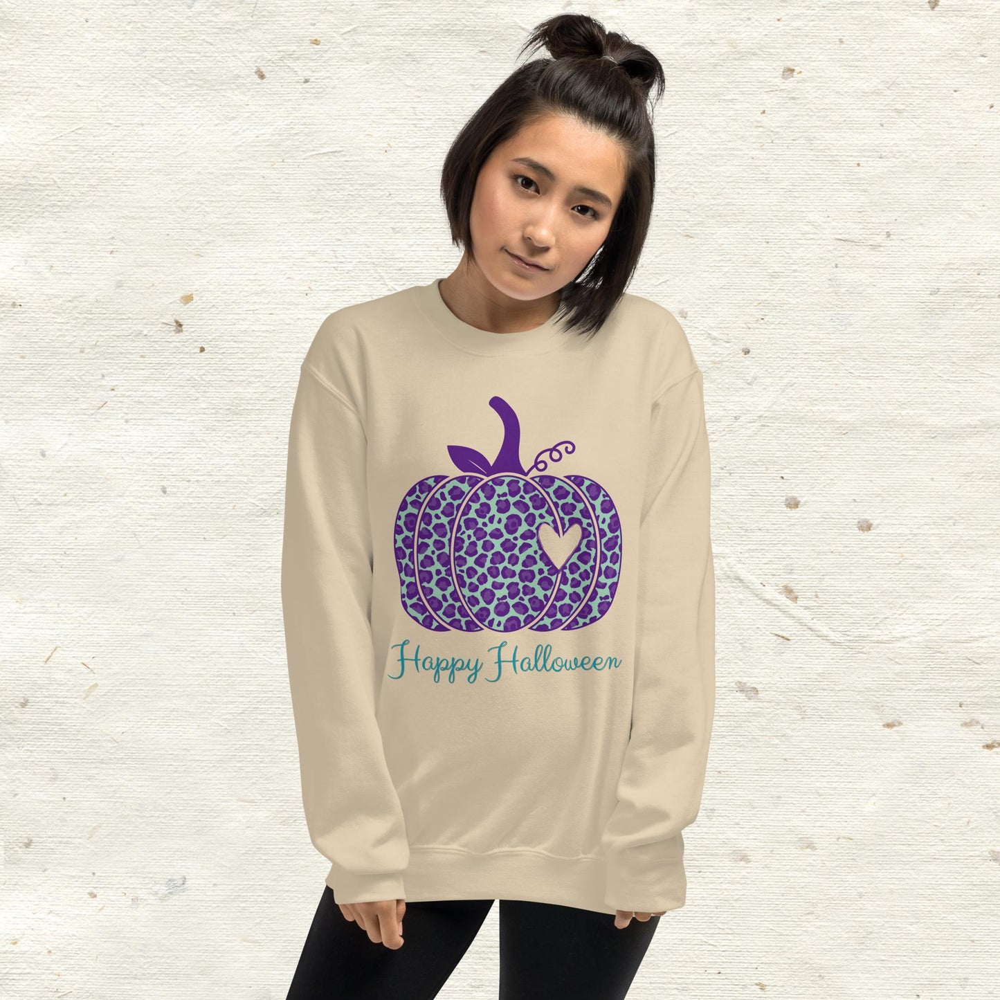 Happy Halloween Purple Pumpkin Unisex Sweatshirt