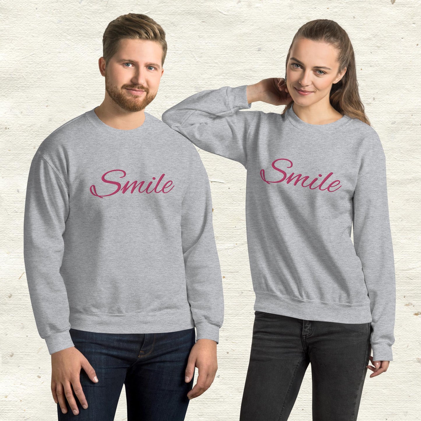 Smile Embroidered Unisex Sweatshirt