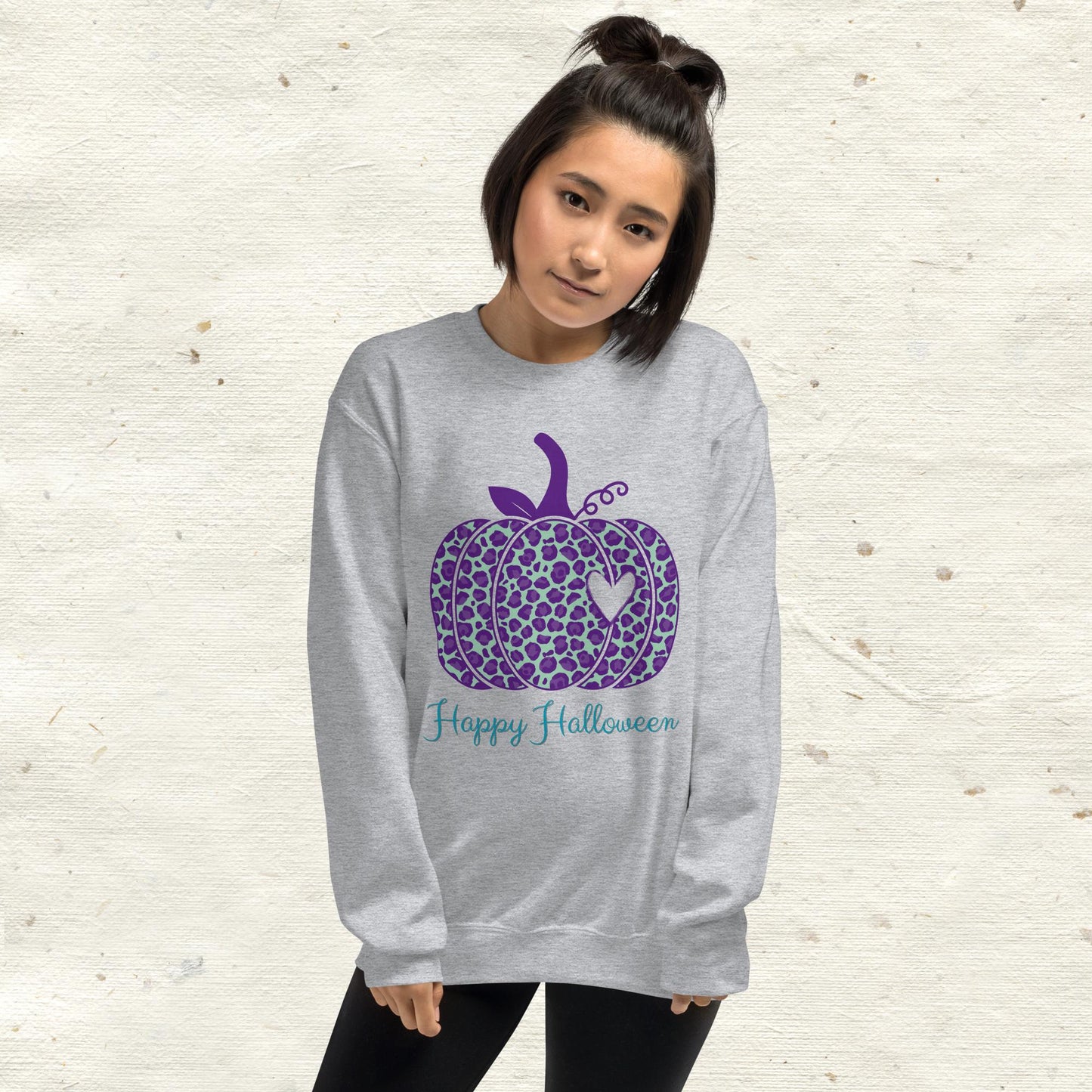 Happy Halloween Purple Pumpkin Unisex Sweatshirt