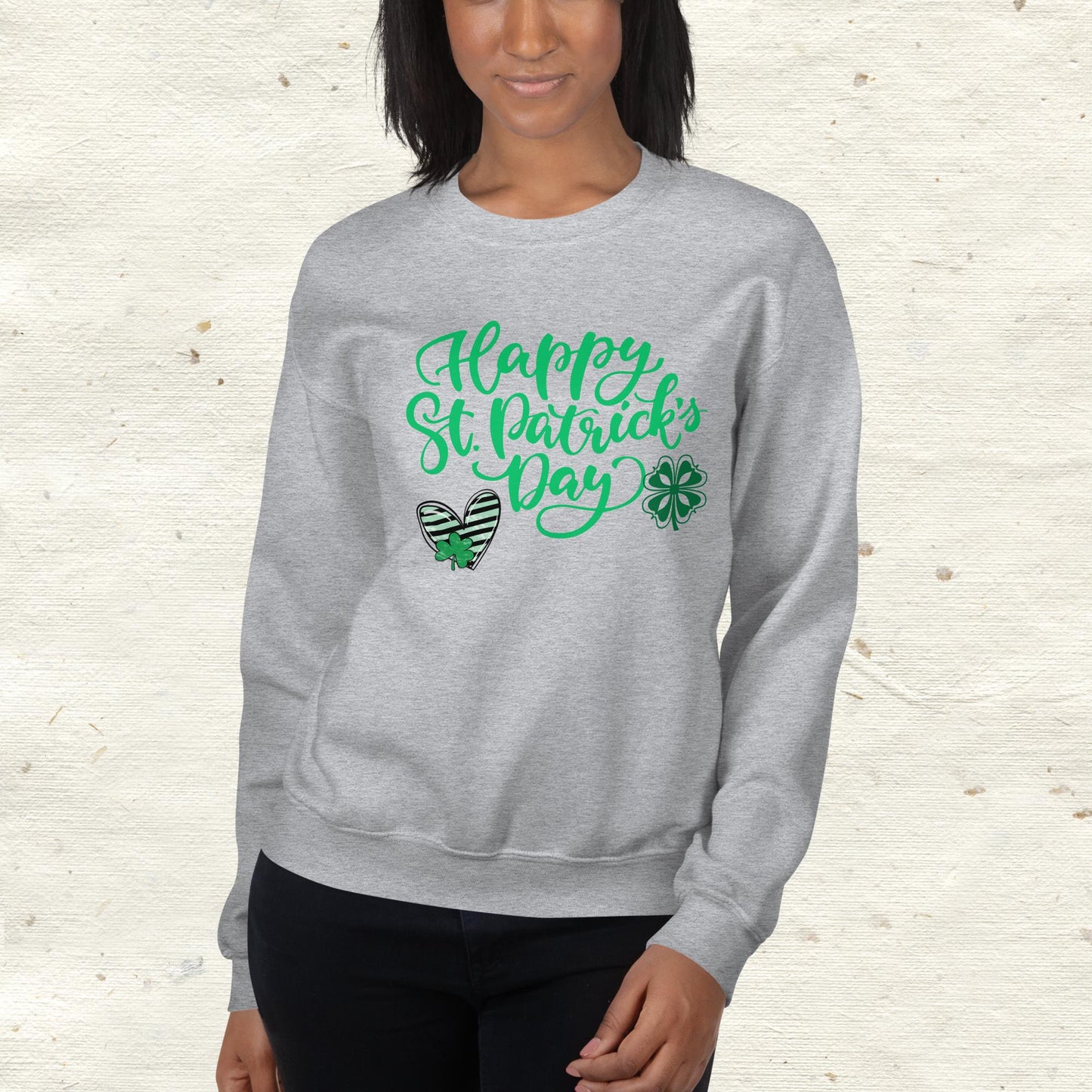 Happy St. Patrick’s Day with Green Heart Sweatshirt