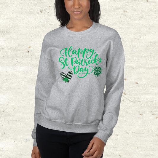 Happy St. Patrick’s Day with Green Heart Sweatshirt