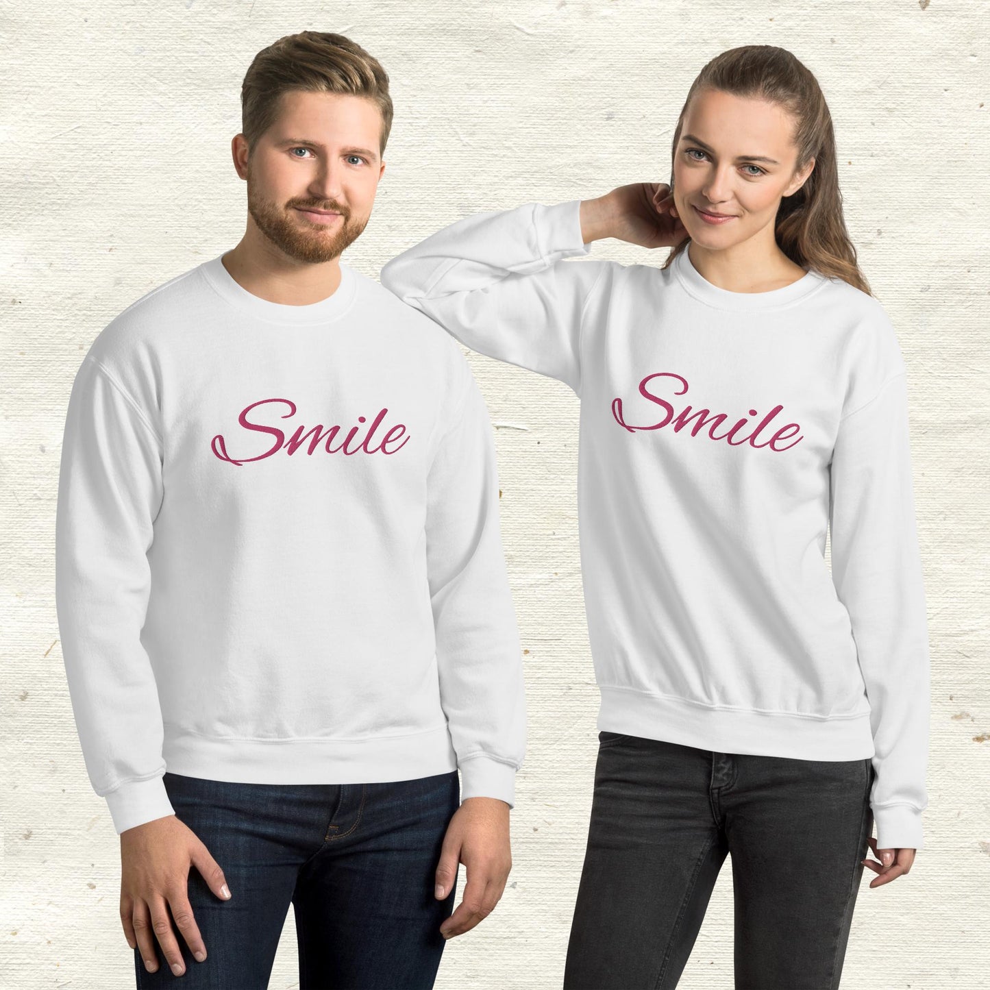 Smile Embroidered Unisex Sweatshirt