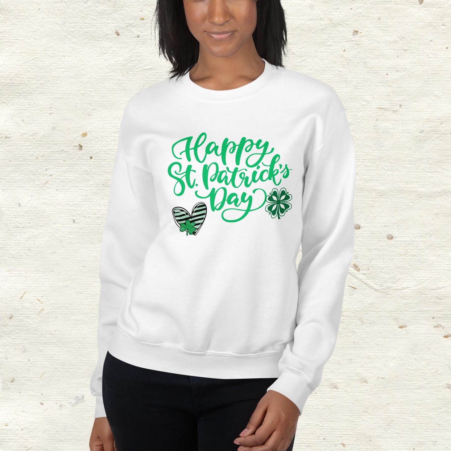 Happy St. Patrick’s Day with Green Heart Sweatshirt