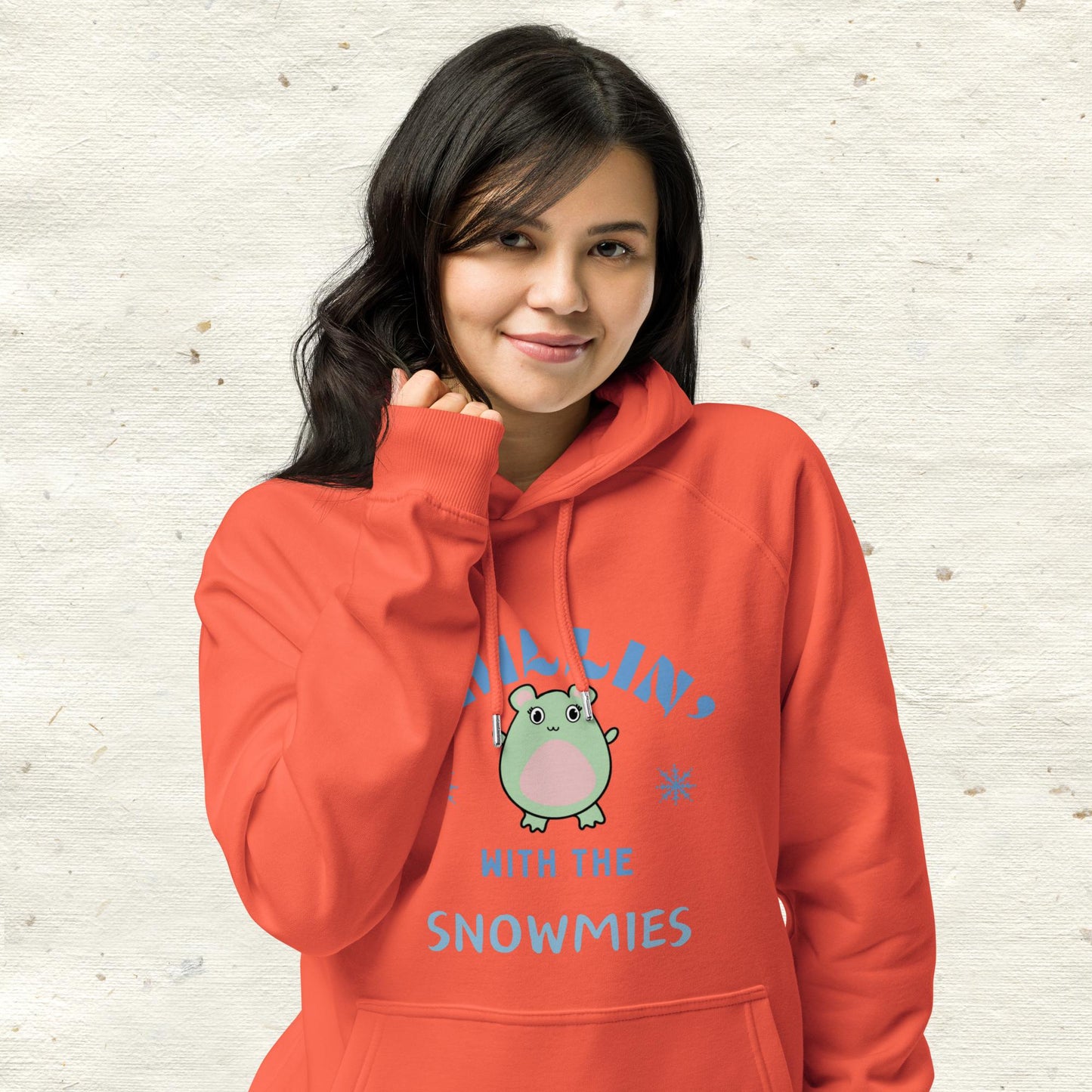 Chillin’ With The Snowmies Unisex eco raglan hoodie