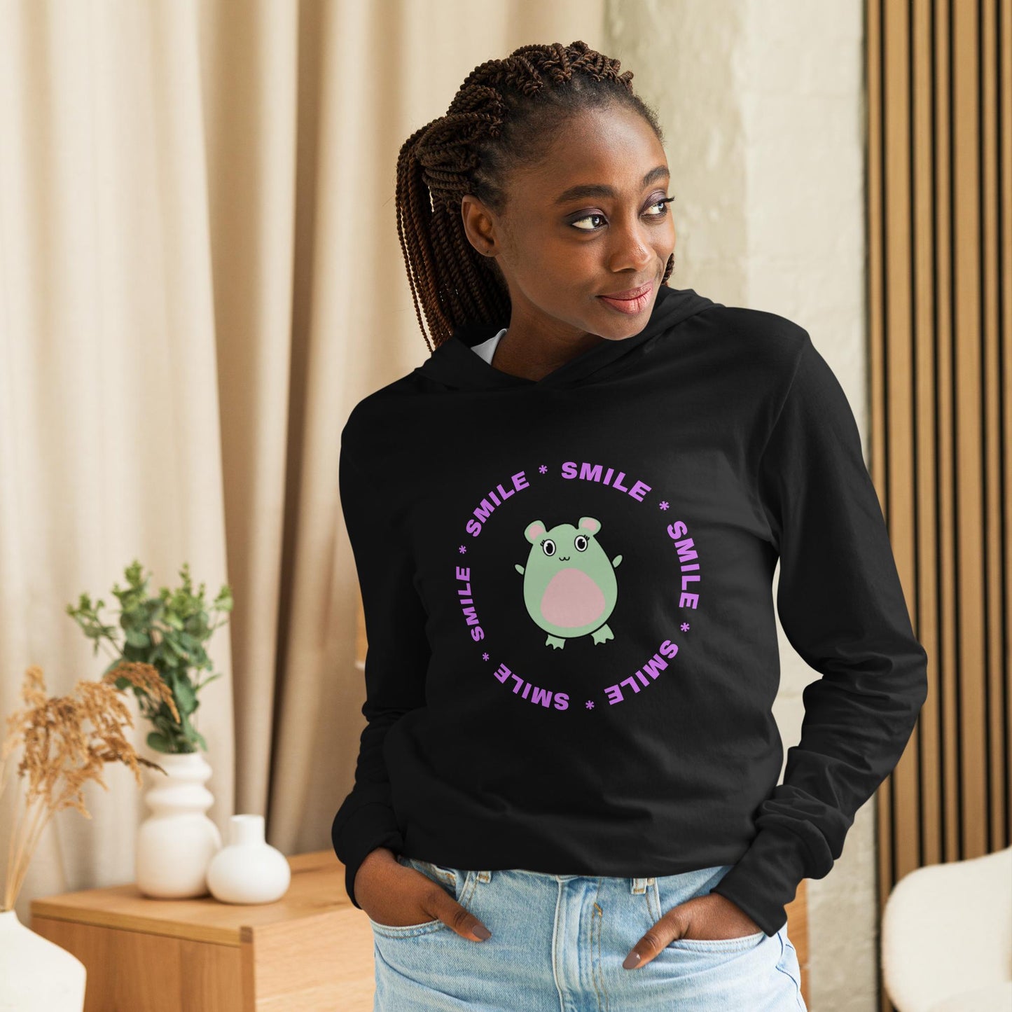 Smile WaTTerMaLLone Hooded Long-Sleeve Tee