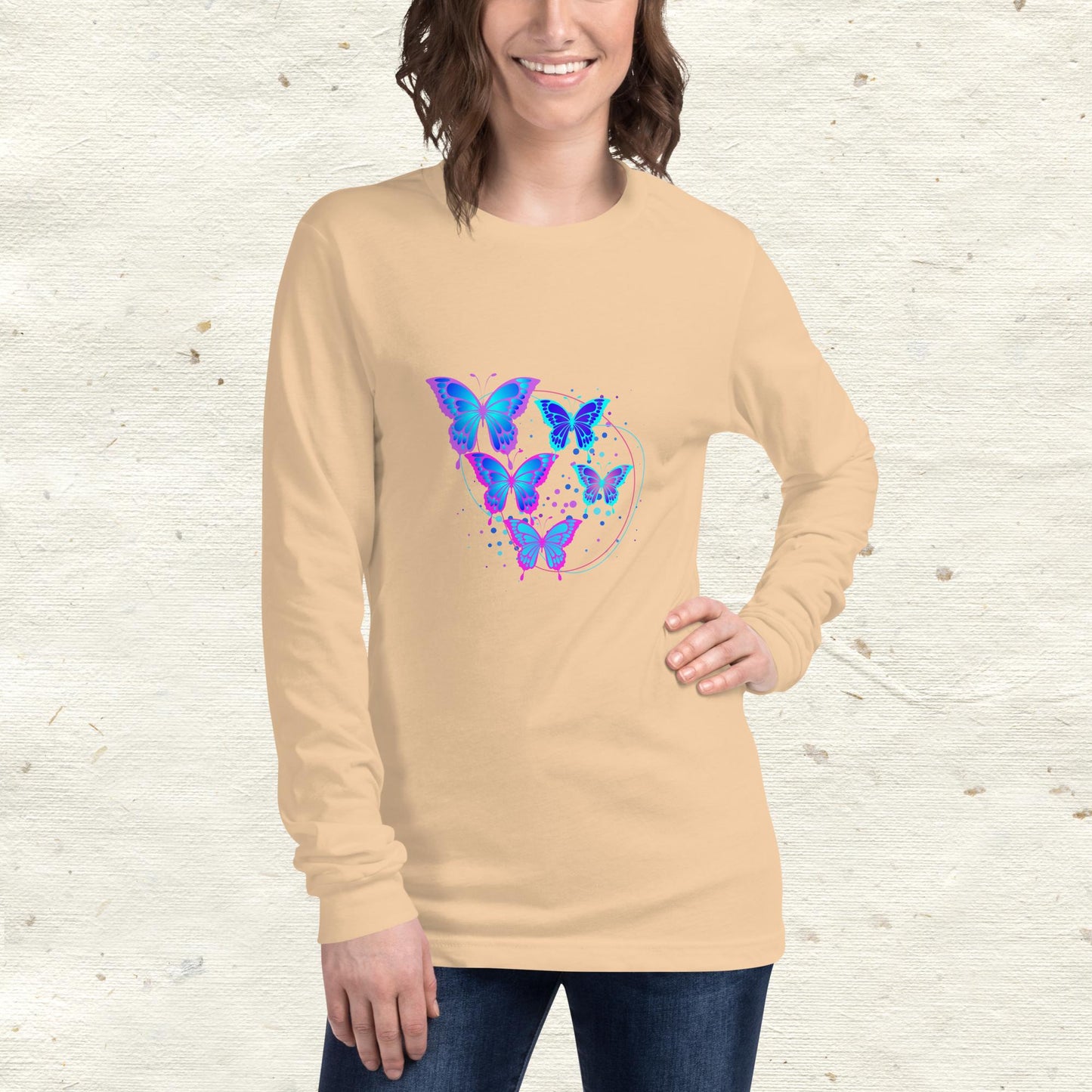 Blue Butterflies Unisex Long Sleeve Tee