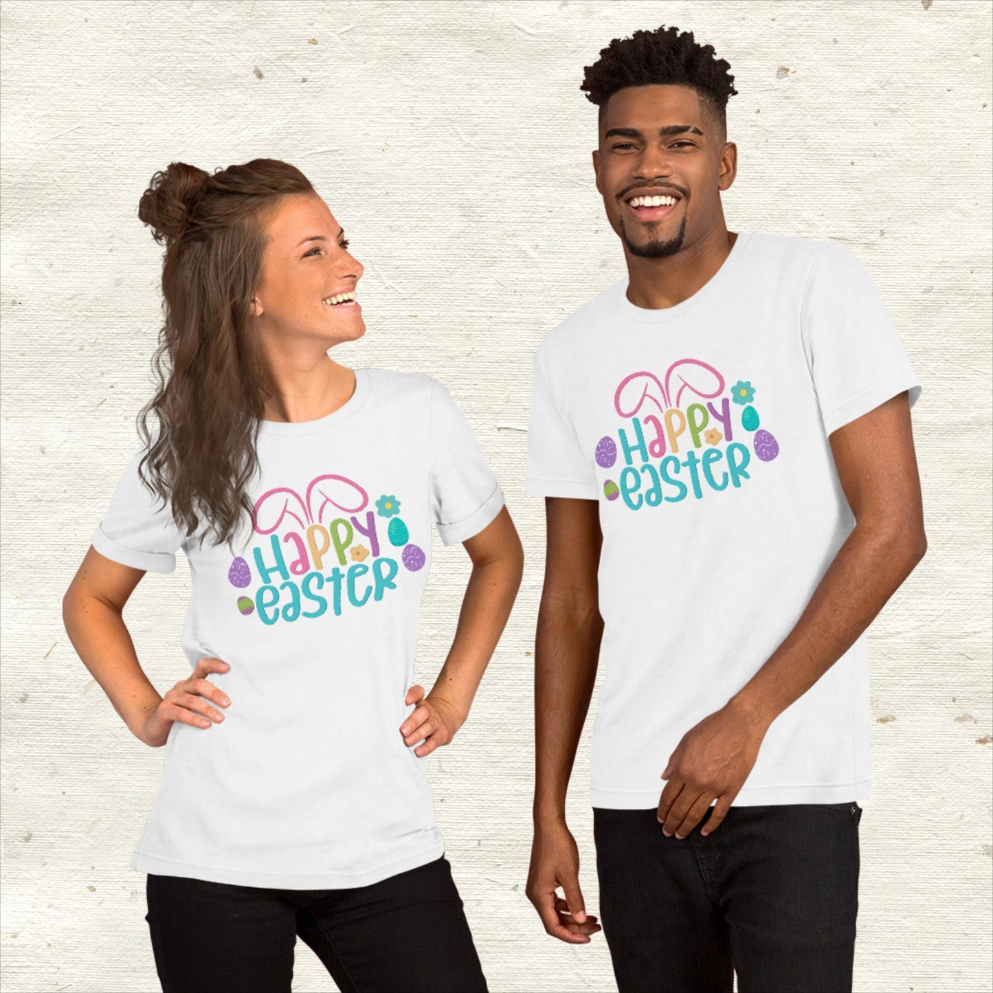 Happy Easter with Bunny Ears Unisex T-Shirt