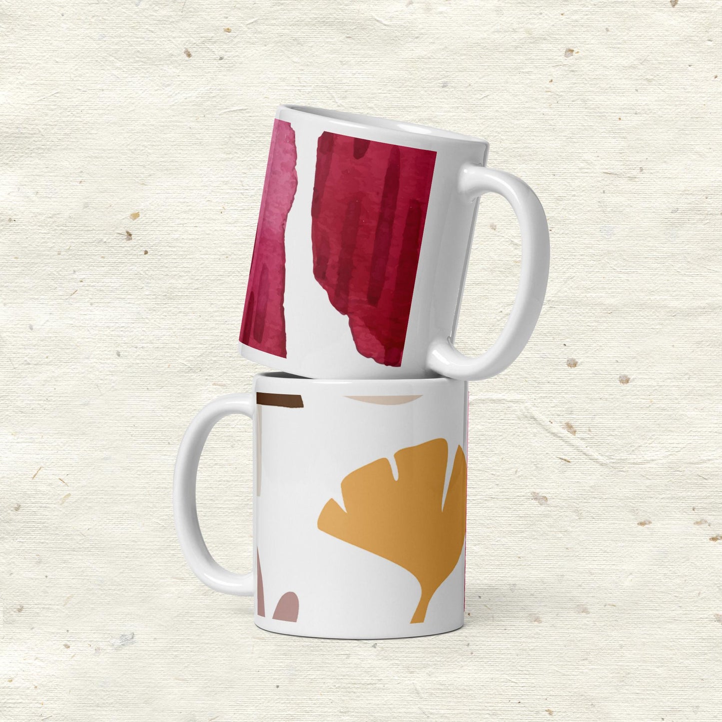 Fall Leaves White Glossy Mug