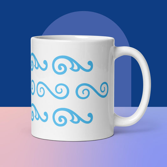 Waves White Glossy Mug