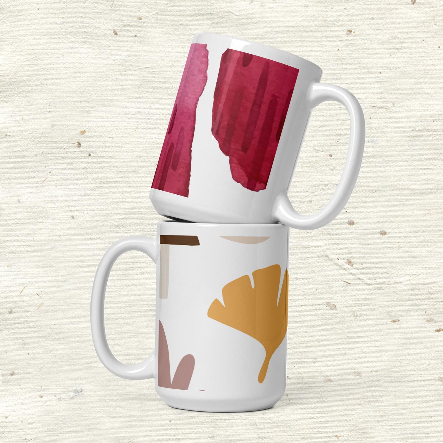 Fall Leaves White Glossy Mug