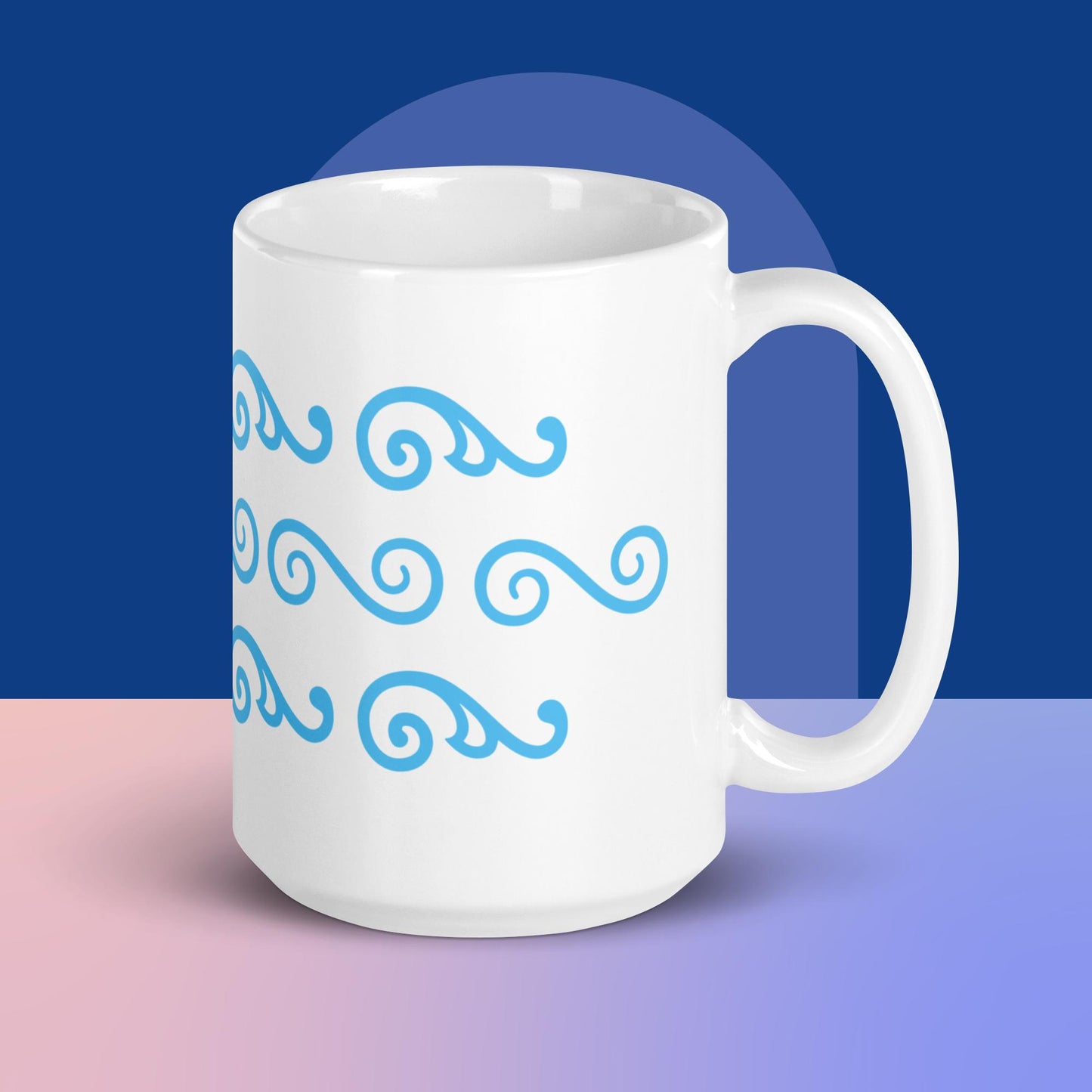 Waves White Glossy Mug