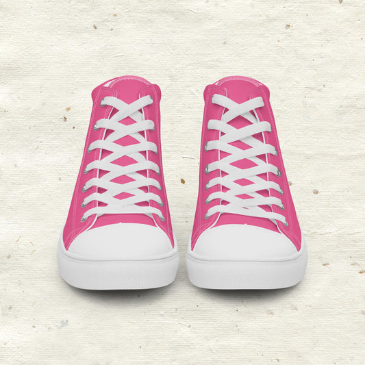 Pink Tulip Women’s High Top Canvas Shoes