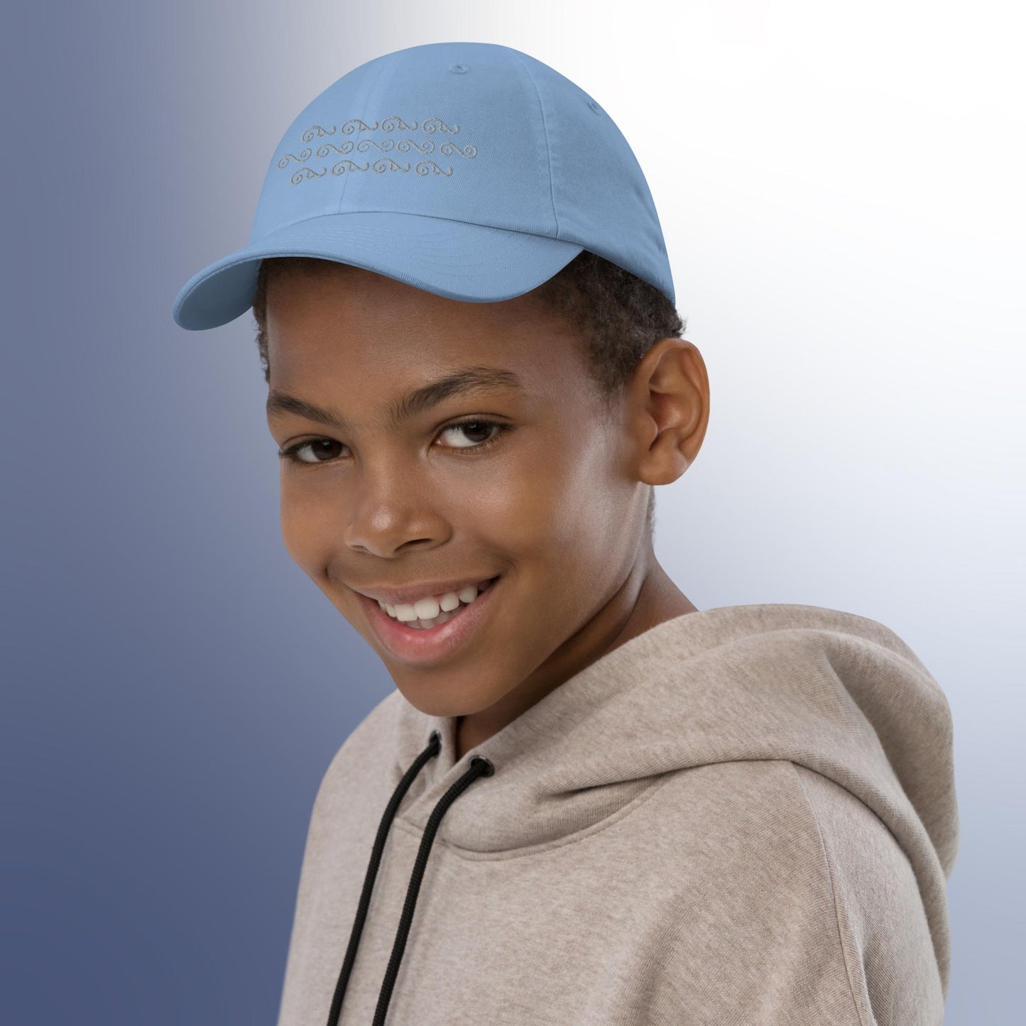 Waves in Grey Youth Baseball Cap