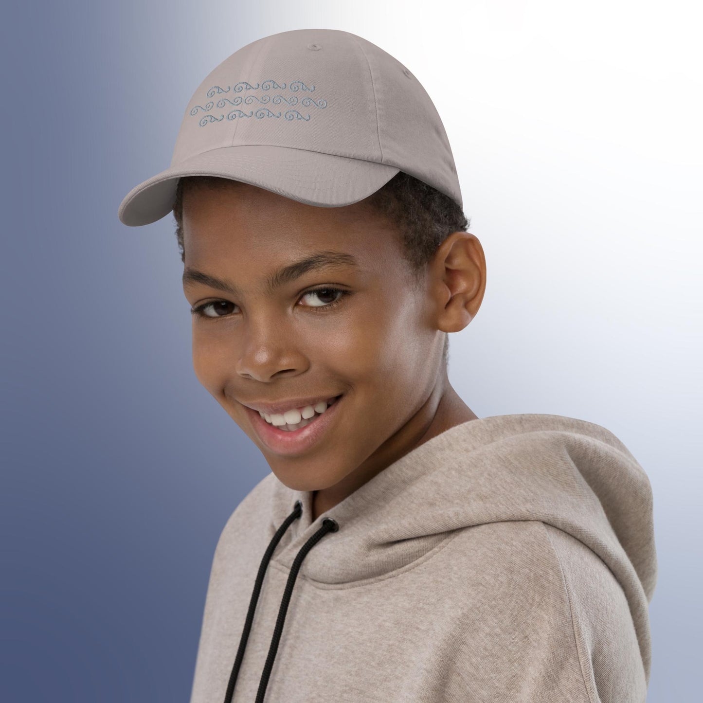 Waves in Grey Youth Baseball Cap