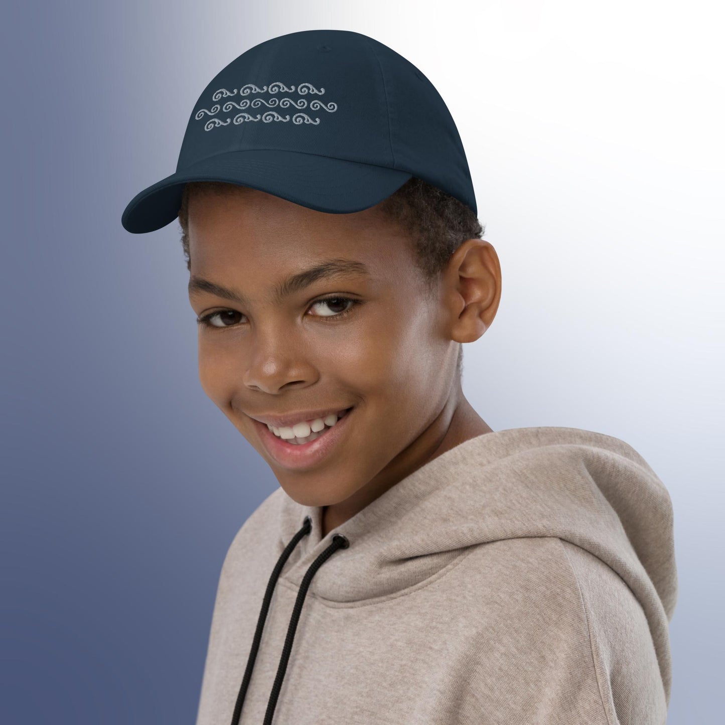 Waves in Grey Youth Baseball Cap