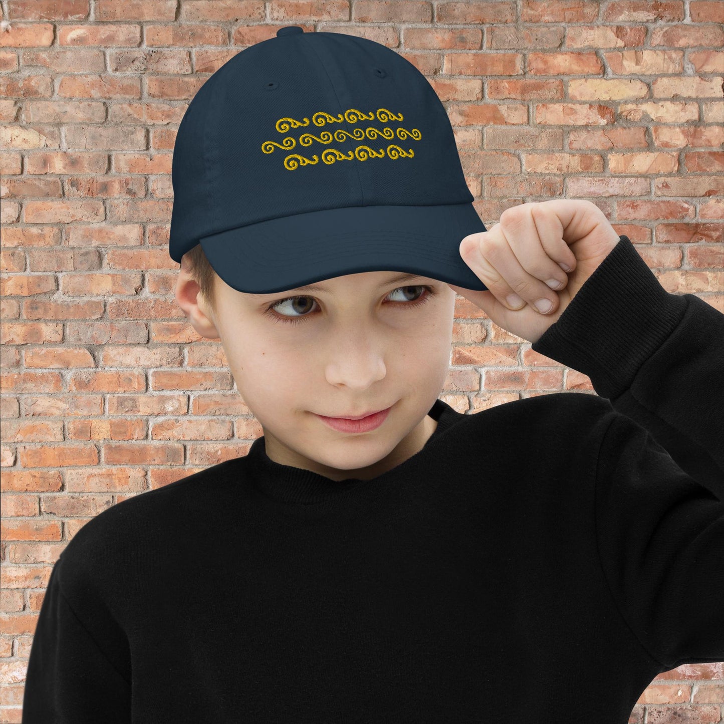 Waves in Yellow Youth baseball cap