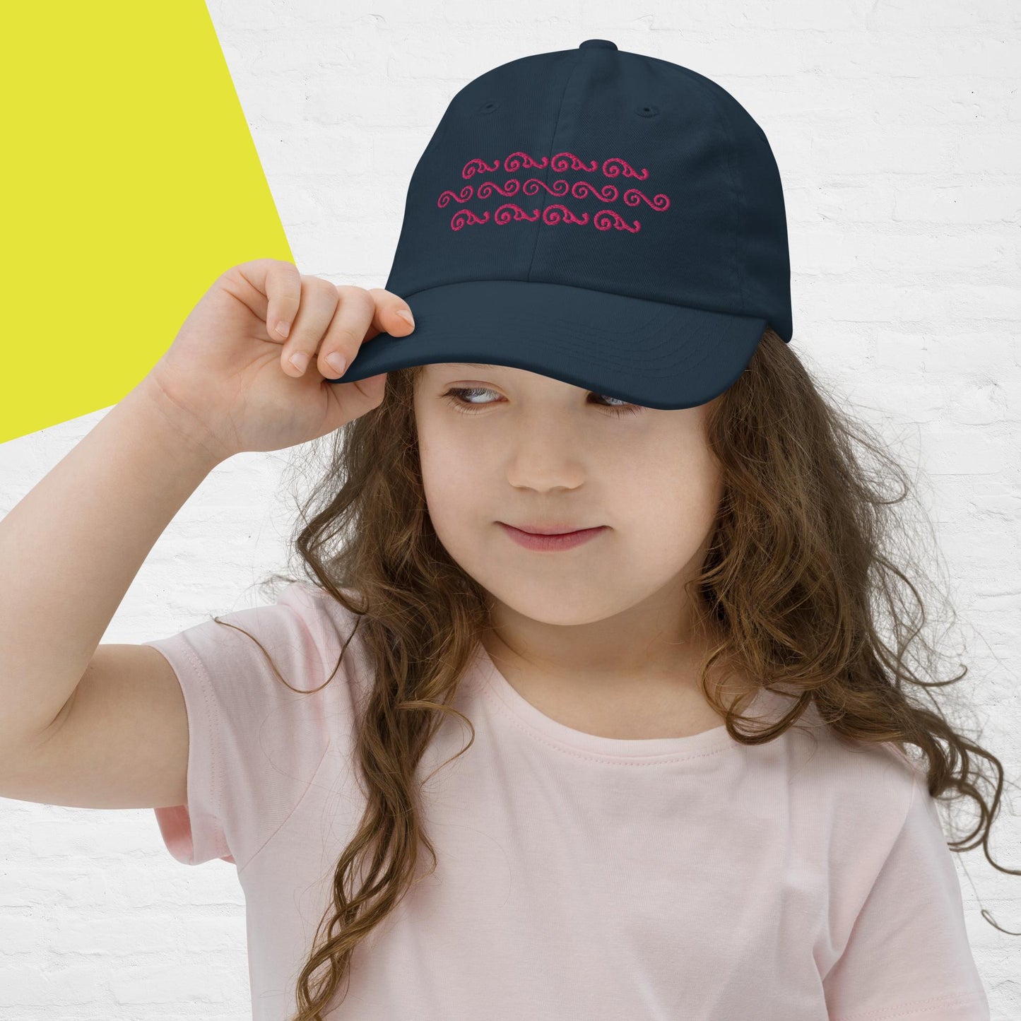 Waves in Pink Youth Baseball Cap