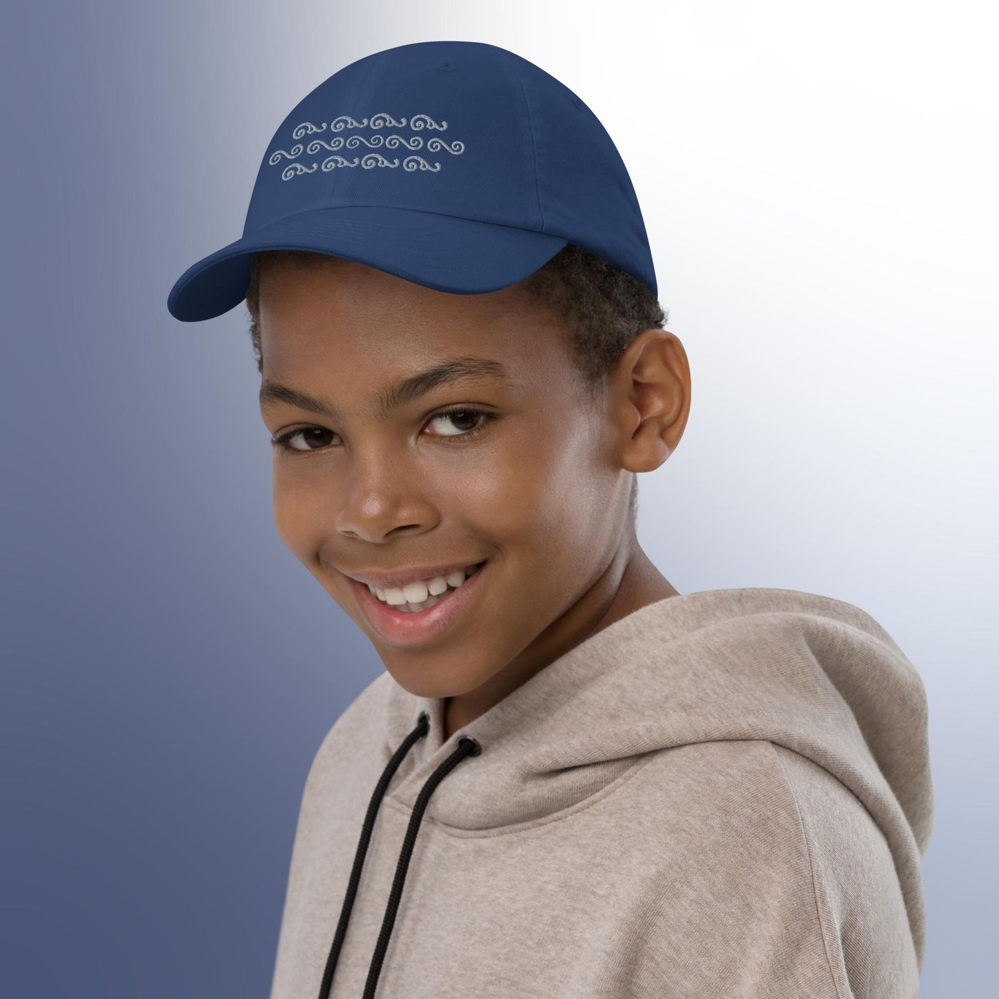 Waves in Grey Youth Baseball Cap