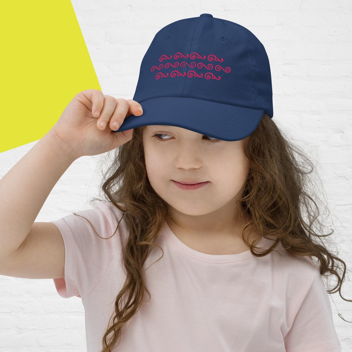 Waves in Pink Youth Baseball Cap