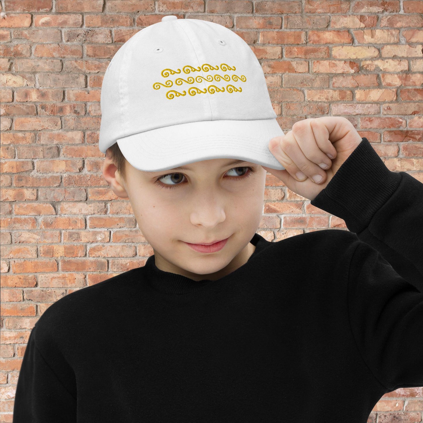 Waves in Yellow Youth baseball cap