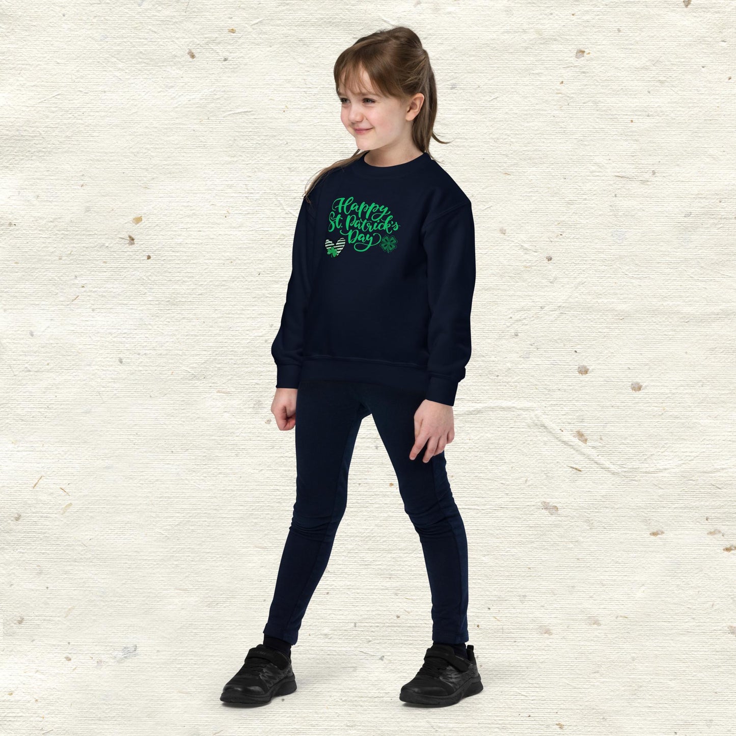 St. Patrick’s Day with Green Heart Youth Crewneck Sweatshirt