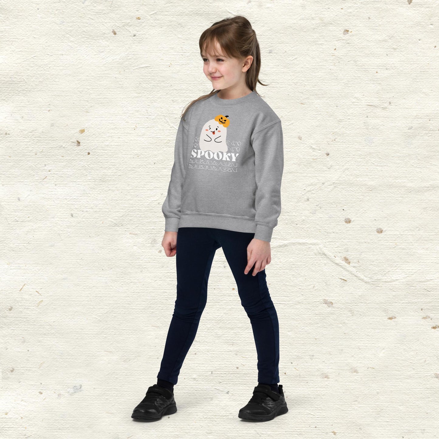 Spooky Cute Ghost Youth Crewneck Sweatshirt