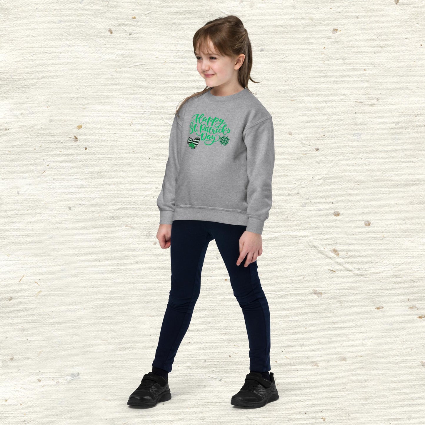 St. Patrick’s Day with Green Heart Youth Crewneck Sweatshirt