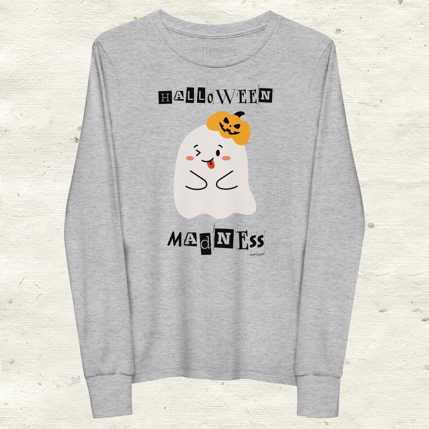 Cute Ghost Halloween Madness Youth long sleeve tee