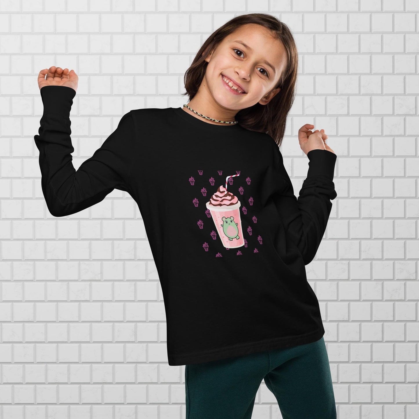 Pink Milkshake Youth Long Sleeve Tee