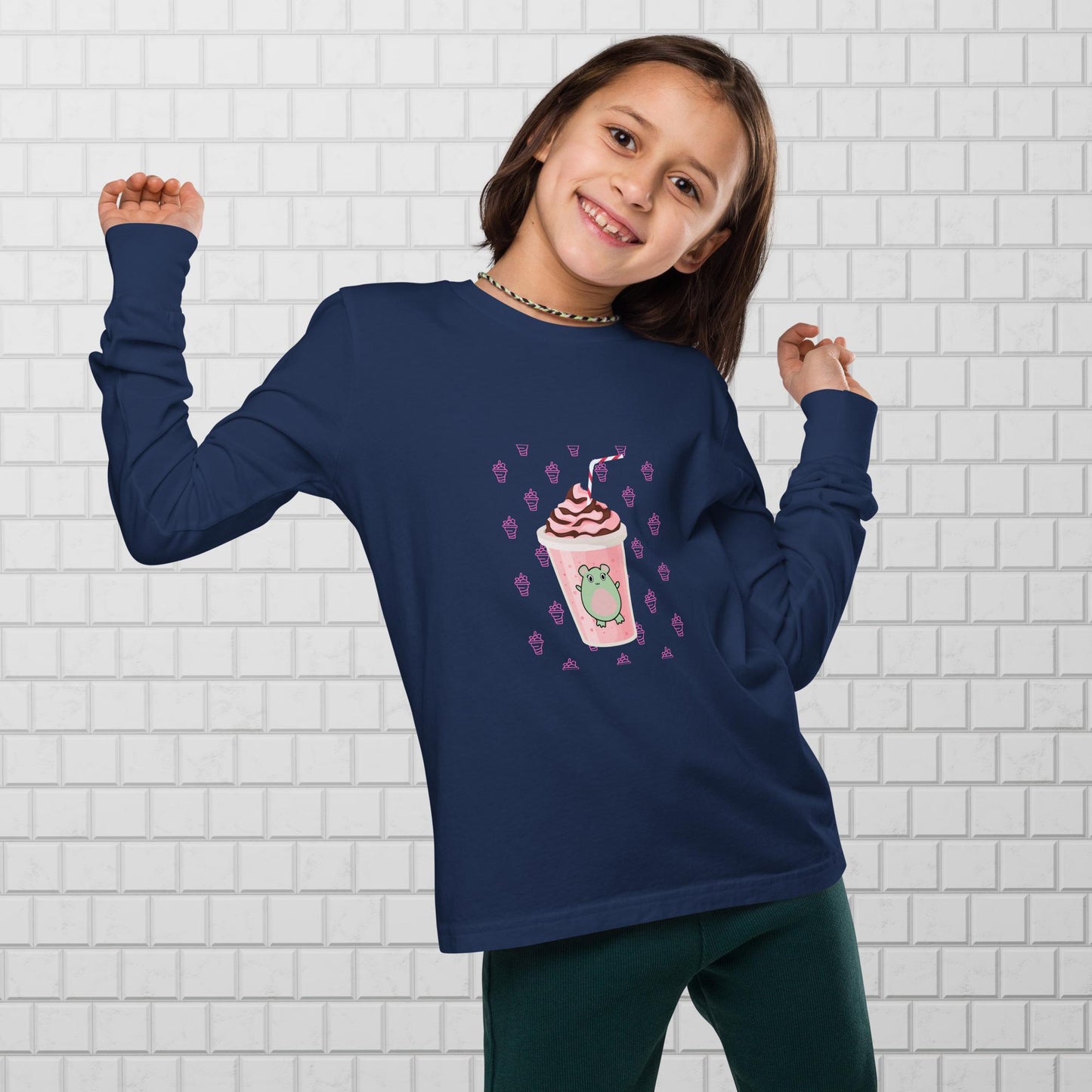 Pink Milkshake Youth Long Sleeve Tee