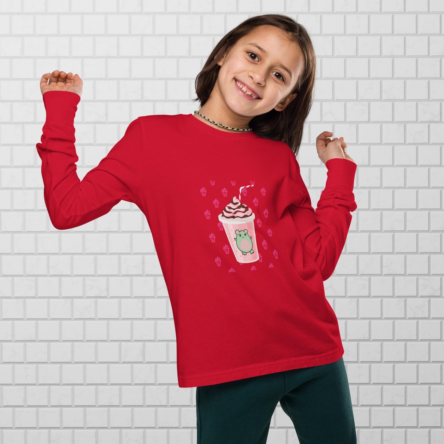 Pink Milkshake Youth Long Sleeve Tee