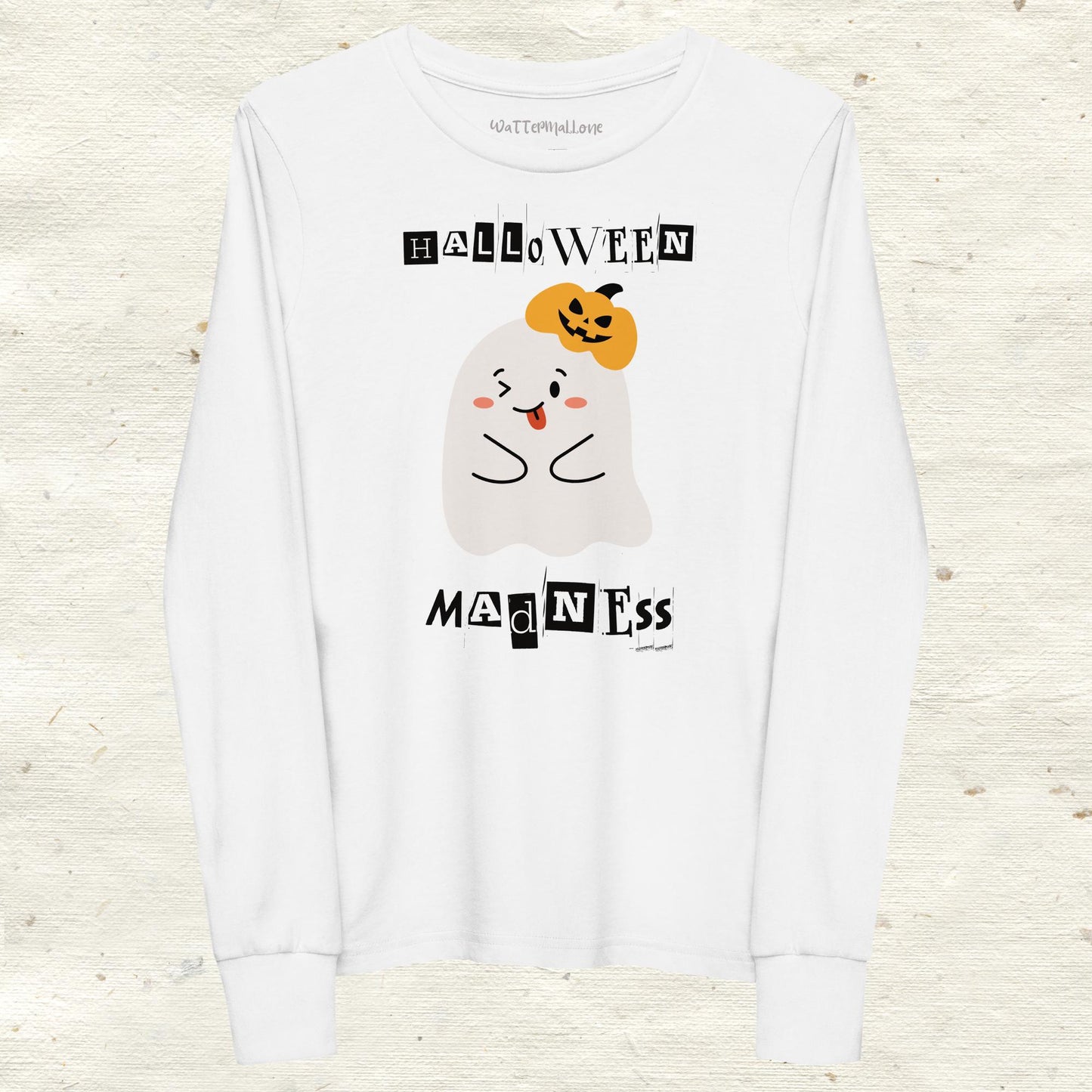 Cute Ghost Halloween Madness Youth long sleeve tee