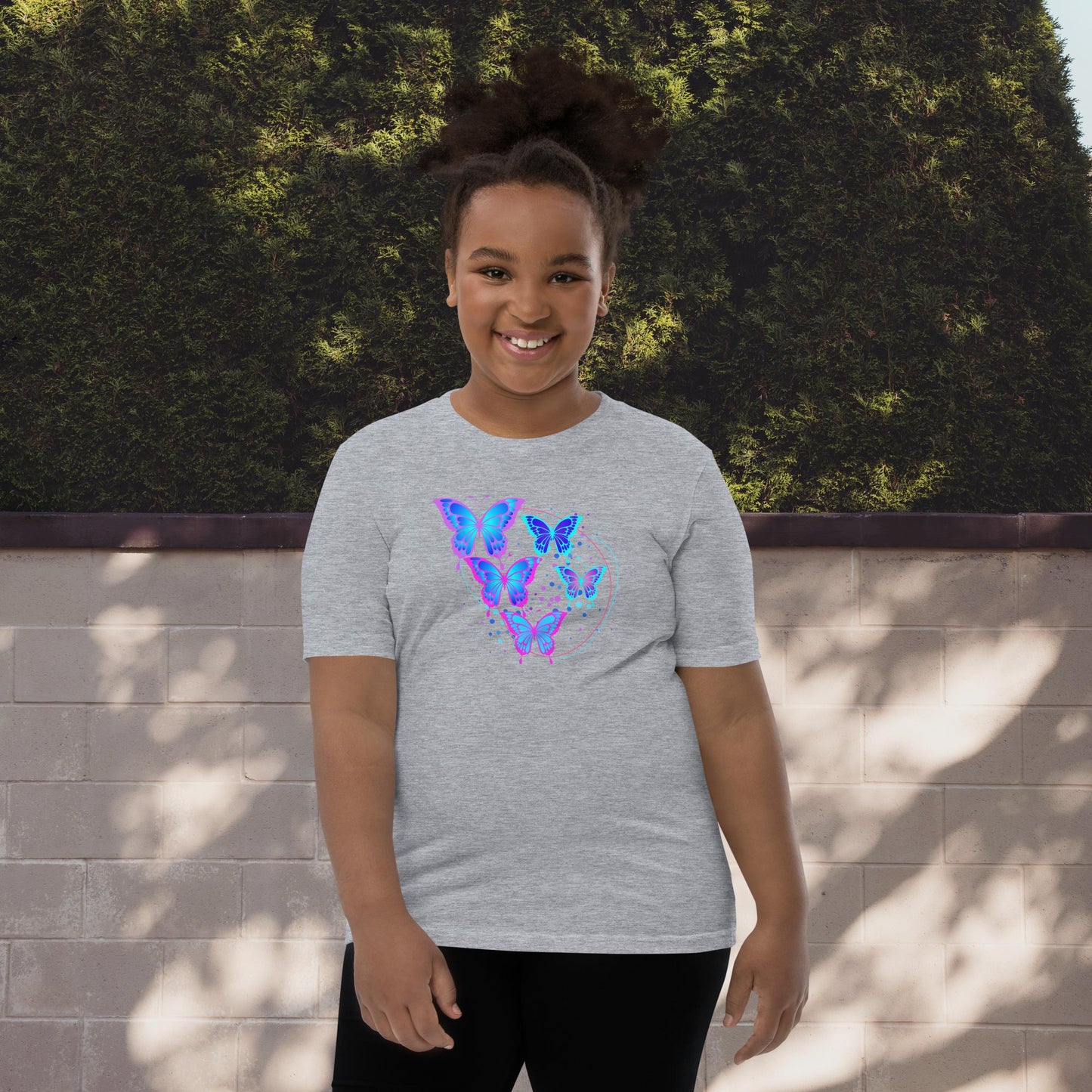 Blue Butterflies Youth Short Sleeve T-Shirt