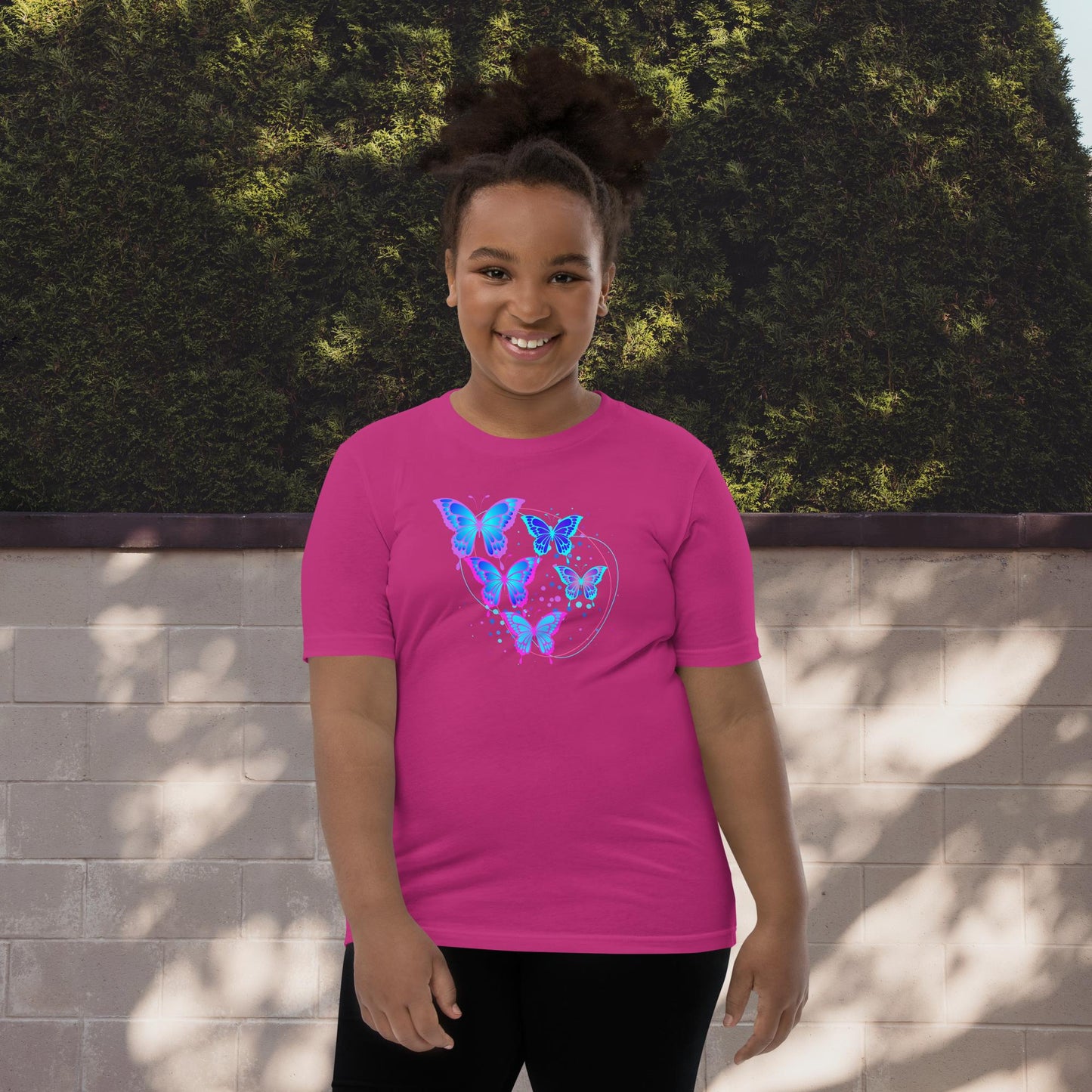 Blue Butterflies Youth Short Sleeve T-Shirt