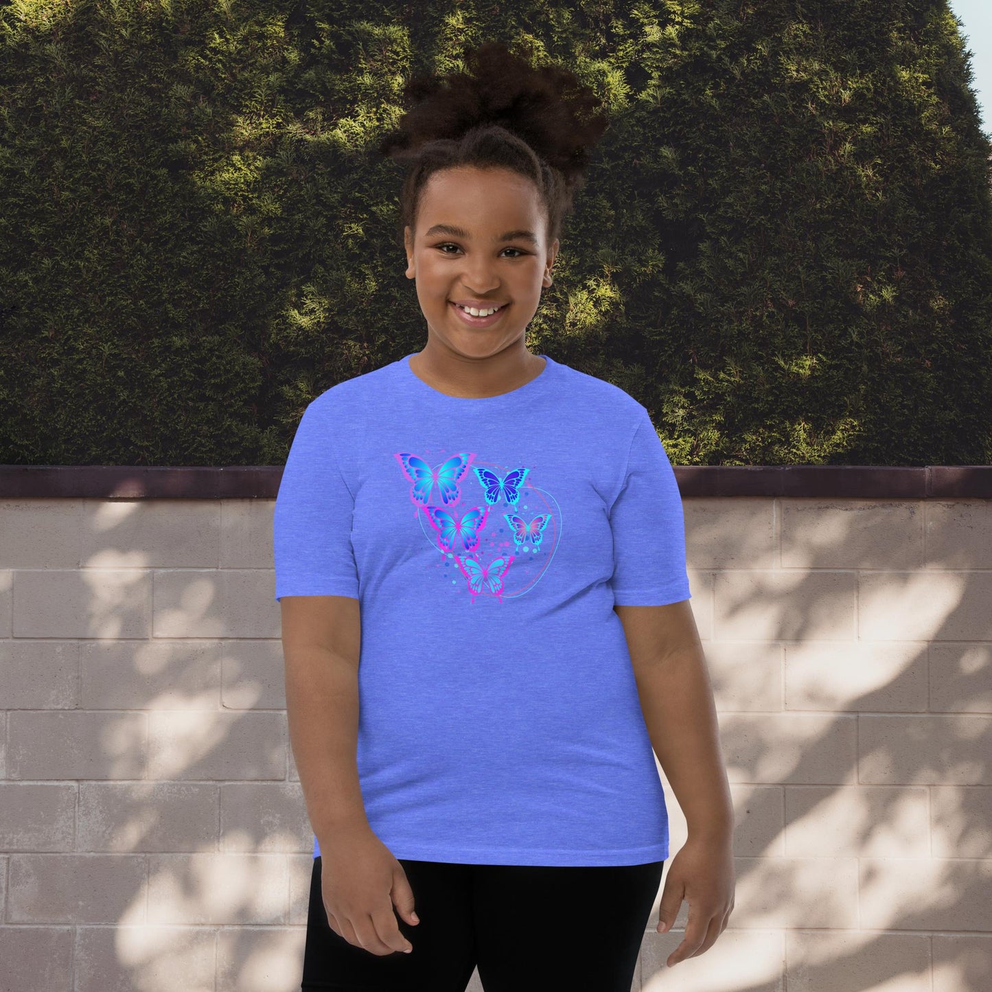 Blue Butterflies Youth Short Sleeve T-Shirt