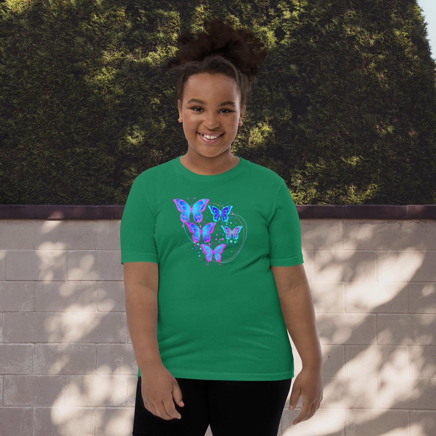 Blue Butterflies Youth Short Sleeve T-Shirt