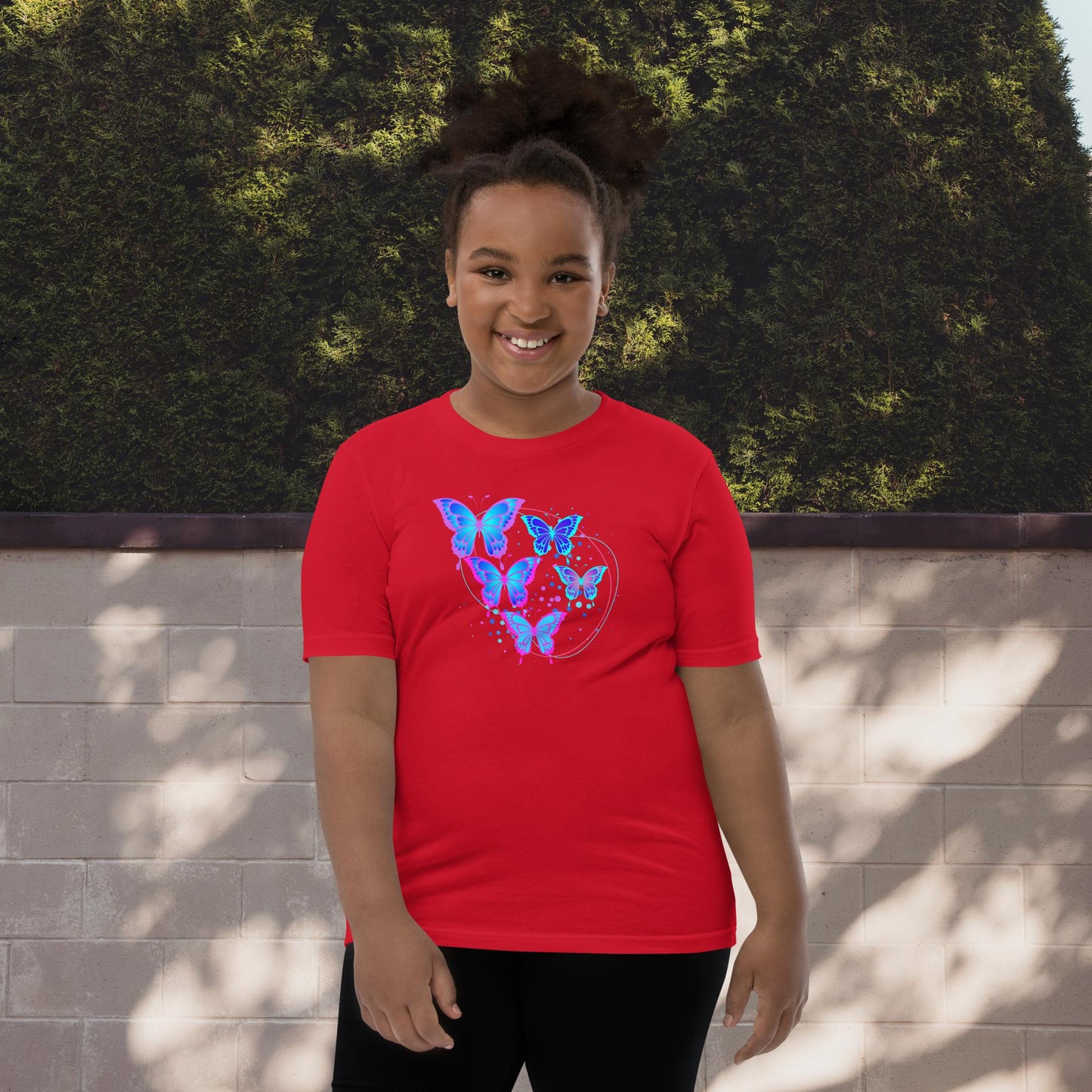 Blue Butterflies Youth Short Sleeve T-Shirt