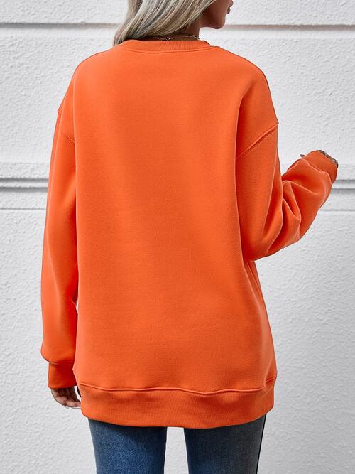 FELIZ NAVIDAD Round Neck Drop Shoulder Sweatshirt