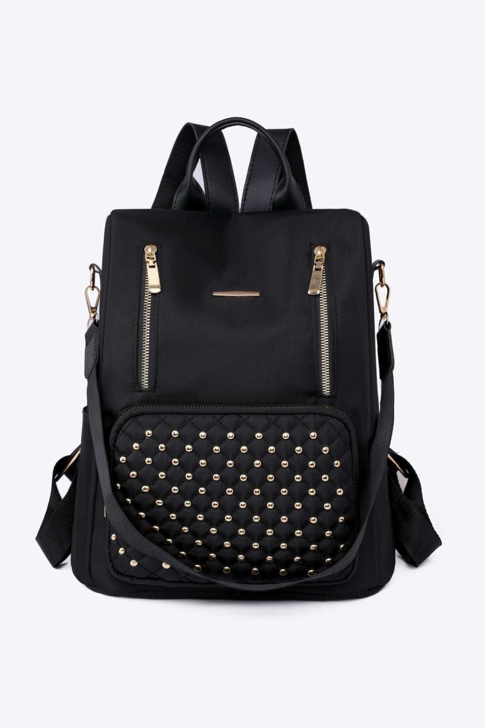 Charlie Gold Zipper Pocket Beaded Backpack