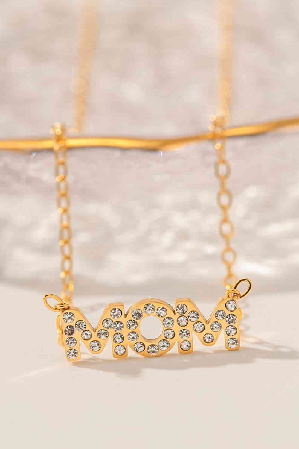 MOM Pendant 18K Gold-Plated Necklace