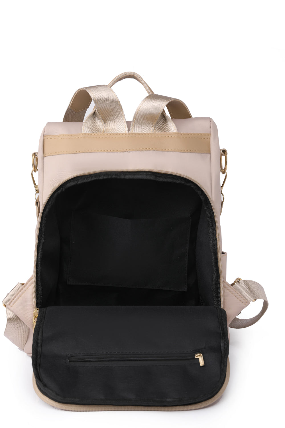 Charlie Gold Zipper Pocket Beaded Backpack