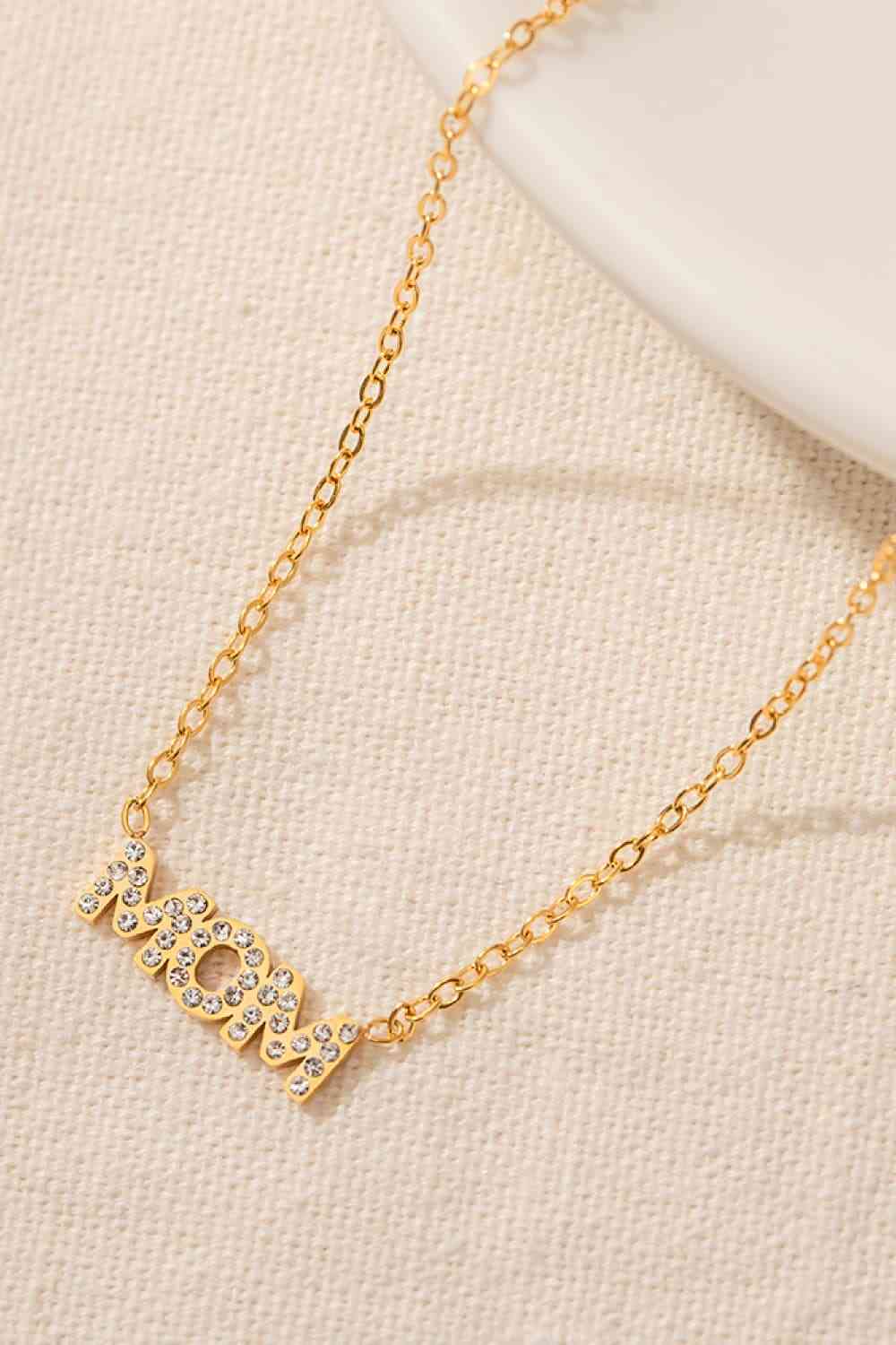 MOM Pendant 18K Gold-Plated Necklace